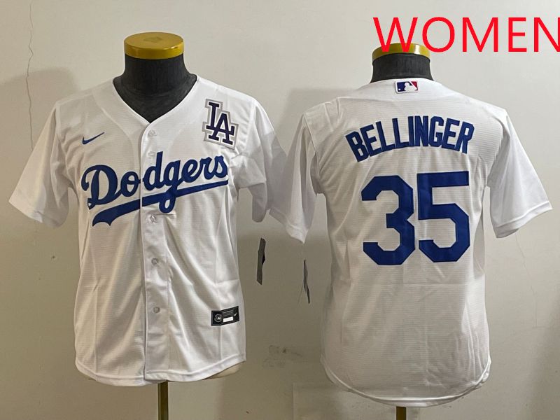 Women Los Angeles Dodgers #35 Bellinger White Game 2025 Nike MLB Jersey style 9->women mlb jersey->Women Jersey